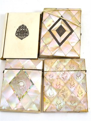 Lot 9 - Three mother-of-pearl card cases and notecase