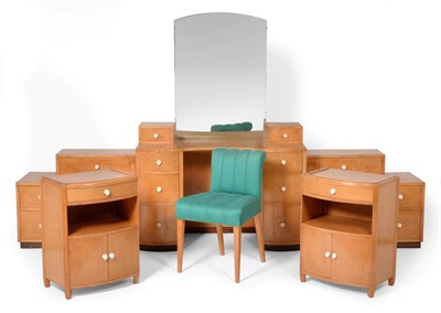 Lot 768 - Betty Joel (British, 1896-1985) for Token Works An Art Deco Sycamore Bedroom Suite, all with...