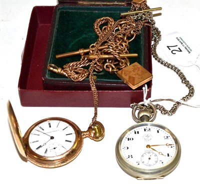 Lot 27 - Two pocket watches and chain