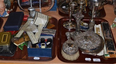 Lot 45 - A collection of assorted technical drawing apparatus, silver and silver plate