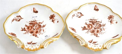 Lot 48 - A pair of Derby quatrefoil shaped dessert plates