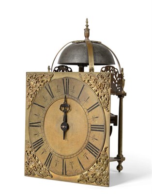 Lot 772 - A Late 17th Century Square Dial Lantern Clock, signed Wm Young, Charing Cross, circa 1695, four...