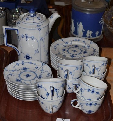 Lot 70 - Royal Copenhagen blue fluted tea set (twenty five pieces)