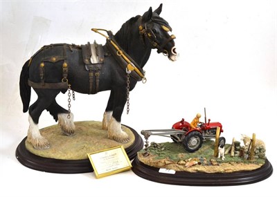 Lot 77 - Country Artists ";Goliath - The Gentle Giant"; and another tractor figure group, limited...