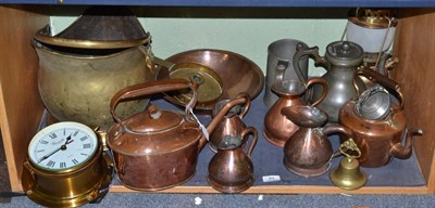 Lot 89 - Quantity of assorted brass, copper and metal ware