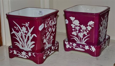 Lot 90 - A pair of Minton jardinieres and stands