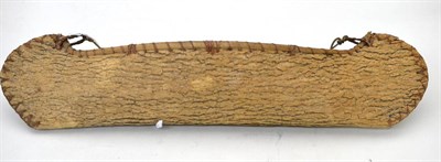 Lot 94 - A Canadian Indian elm bark model of a canoe, constructed from one piece, steamed and bent, the...