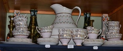 Lot 117 - Pair of Burleigh vases, another pair, twelve piece Royal standard tea set, Maling jug and basin and