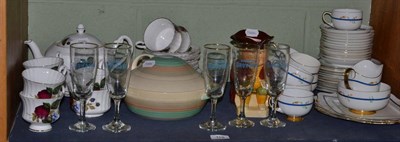 Lot 119 - Susie Cooper tureen and cover, five snowball glasses, Paragon twelve piece tea set and sundry