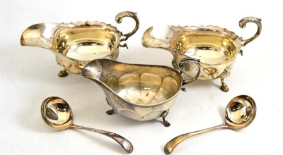 Lot 139 - Three silver sauce boats