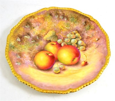 Lot 145 - A Royal Worcester fruit painted dinner plate signed C Hughes, 27.8cm wide