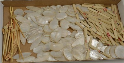 Lot 159 - Quantity of 19th century Chinese mother-of-pearl games counters