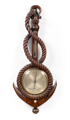 Lot 783 - An Unusual Mahogany Fouled Anchor Form Wheel Barometer, signed Gray, 25 & 26 Strand Street,...