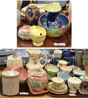 Lot 186 - Three trays of Maling pottery including assorted lustre wares, etc