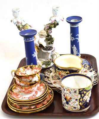 Lot 197 - A collection of Royal Crown Derby and other Imari pattern tea wares, a Crown Derby mug and a...