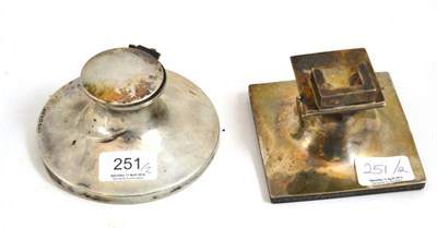 Lot 251 - Two silver inkstands