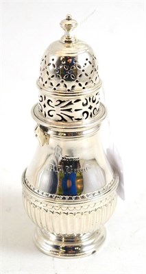 Lot 254 - Silver baluster sugar caster in Queen Anne style, London 1912