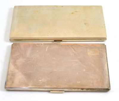 Lot 258 - A good large silver cigarette case, Adie Brothers, Birmingham 1960, with engine turned...