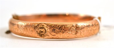 Lot 263 - A 9ct rose gold bangle (a.f.) in case