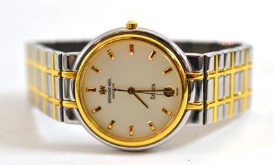 Lot 265 - A Raymond Weil Eroica mid size gents/ladies wristwatch, the bi colour stainless steel and gold...