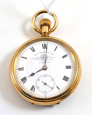 Lot 266 - T. Russell gold plated pocket watch