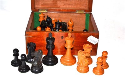 Lot 288 - A Jaques Staunton chess set (complete), height of king 9cm, with weighted pieces, in original box