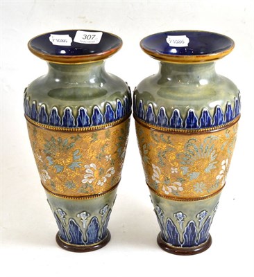 Lot 307 - Pair of Royal Doulton stoneware vases