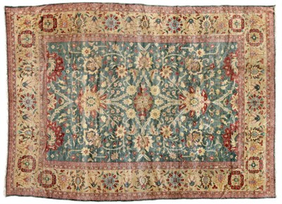 Lot 802 - Good Ziegler Mahal Design Carpet Probably West Iran, circa 1980 The soft apple green field of large