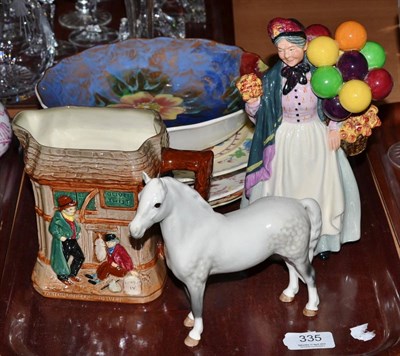 Lot 335 - A Beswick Mountain Pony, a Royal Doulton Biddy Pennyfarthing, an Oliver Twist jug, etc