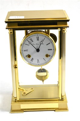 Lot 337 - A gilt brass cased four glass mantel clock, signed Franz Hermle to dial and movement, striking...