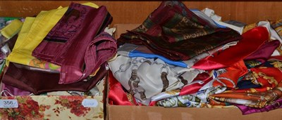 Lot 356 - Assorted modern silk and other scarves including equestrian style prints, Viyella, Jacqmar,...