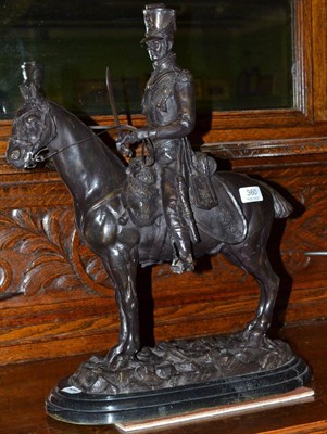 Lot 360 - A modern bronze figure of a Napoleonic officer on horseback, signed J R Skeaping