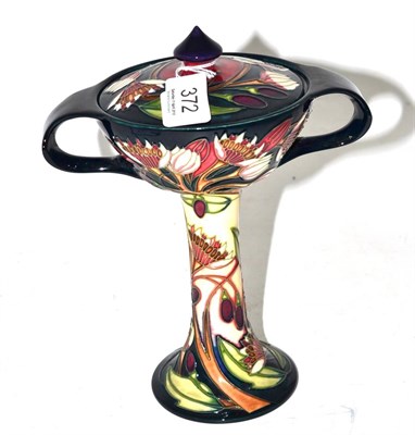 Lot 372 - A modern Moorcroft Symphony pattern twin-handled vase and cover, designed by Emma Bossons, numbered