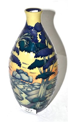 Lot 377 - A modern Moorcroft Copse at Eventide pattern 9/9 vase, designed by Paul Hilditch, numbered...