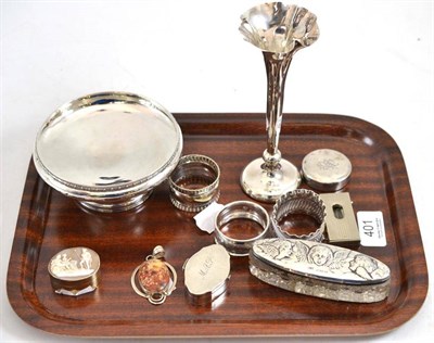 Lot 401 - Silver cameo set box and other silver items