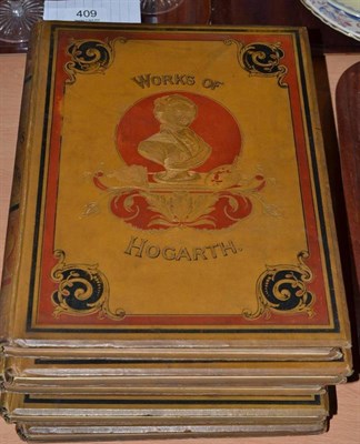 Lot 409 - Works of Hogarth six volumes original cloth, published by Mackenzie, plates throughout