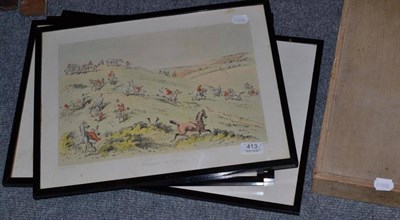 Lot 413 - Four framed sporting prints and building blocks