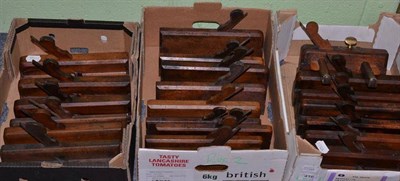 Lot 416 - Twenty-two early 19th century wooden planes, Yorkshire makers (stamped)