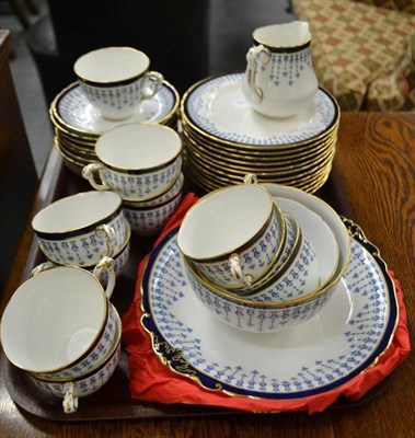 Lot 424 - Royal Crown Derby blue and gilt tea set (40 pieces)