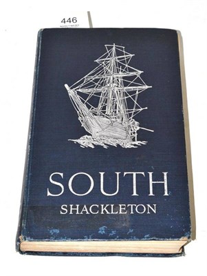 Lot 446 - Ernest Shackleton - South, 1920, plates, folding map, original cloth (evidence of institution...