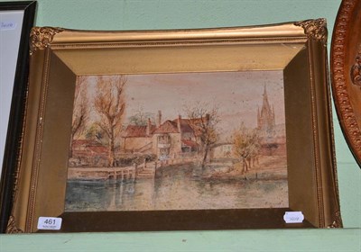 Lot 461 - E Nevil, A watercolour study of Pulls Ferry, Norwich