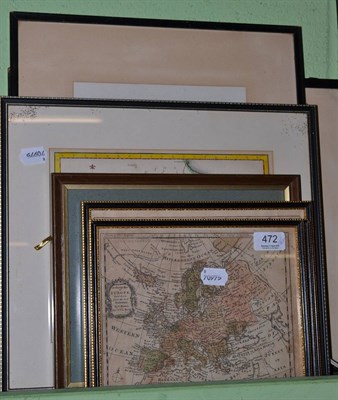 Lot 472 - Five various antique maps and two framed steel engravings