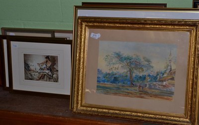 Lot 475 - Watercolour of Swainby by Norah Howard and ten other watercolours and prints