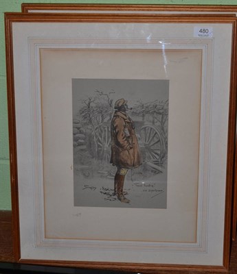 Lot 480 - Three framed military prints after Snaffles, one bearing signature in the margin, ";The Bonnie Blue