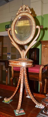 Lot 543 - A 19th century Indian hardwood free standing shaving mirror