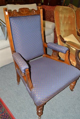 Lot 577 - Victorian walnut framed armchair