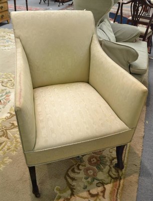 Lot 601 - A Regency style armchair, re-covered in watered silk