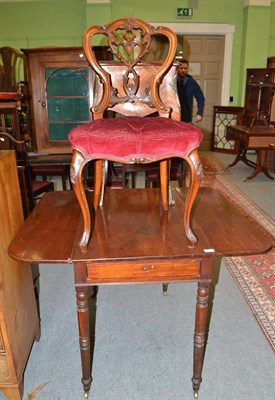 Lot 604 - A 19th century Pembroke table and a Victorian chair