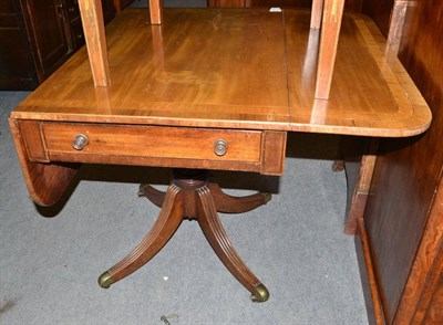 Lot 608 - Georgian mahogany pedestal Pembroke table