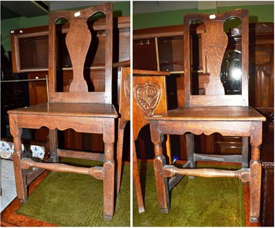 Lot 617 - Pair of 18th century oak chairs